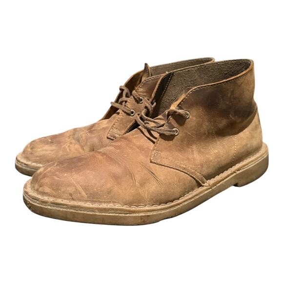 Clark’s Other - Clarks Men's Bushacre Chukka Desert Ankle Laced Boots Sz 9 M Beeswax Leather